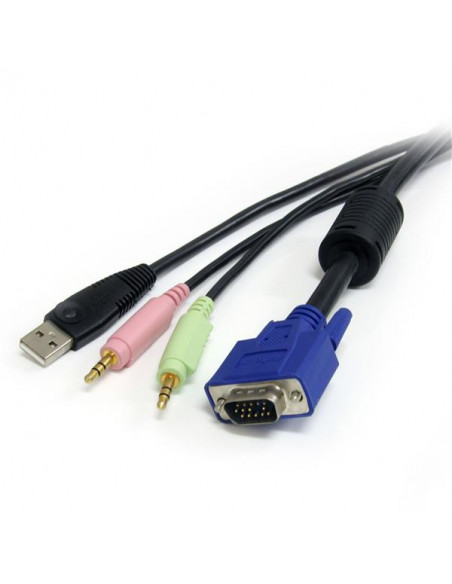 StarTech.com Cavo switch KVM VGA USB 4 in 1 da 1,8 m con audio e microfono