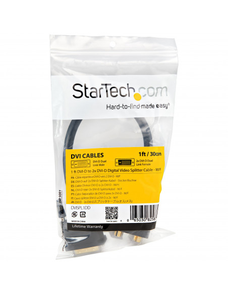 StarTech.com Cavo splitter video digitiale DVI-D a 2 DVI-D da 30 cm - M/F