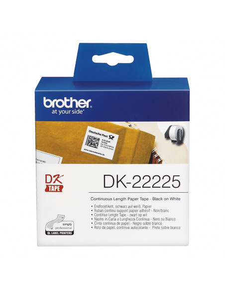 Brother DK-22225 nastro per etichettatrice Nero su bianco