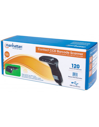 Manhattan 401517 lettore di codici a barre Lettore di codici a barre portatile 1D CCD Nero