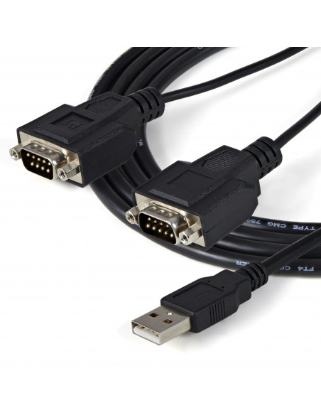StarTech.com Cavo adattatore RS-232 USB FTDI a seriale 2 porta, con interfaccia COM