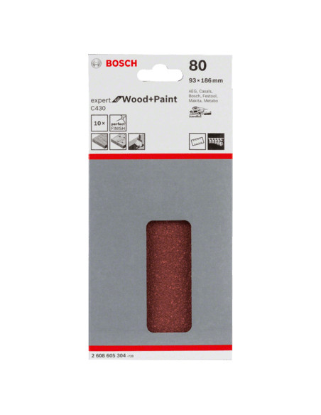Bosch 2 608 605 304 accessorio per levigatrici 10 pz Carta abrasiva