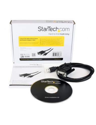 StarTech.com Cavo adattatore seriale DCE 1 porta USB a RS232 DB9 null modem con FTDI