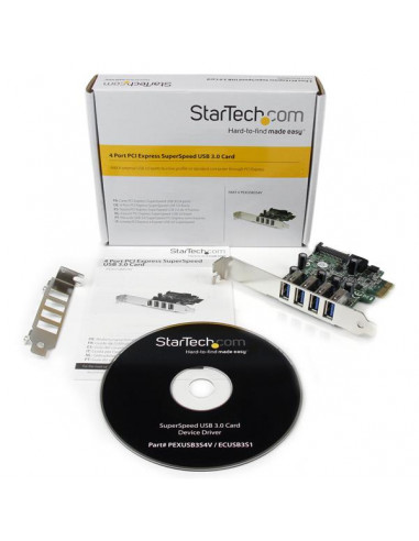 StarTech.com Adattatore scheda controller PCI Express PCIe SuperSpeed USB 3.0 a 4 porte con UASP - Alimentazione SATA