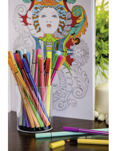 STABILO Pennarello Premium - Pen 68 - Scatola in Metallo da 15 colori assortiti