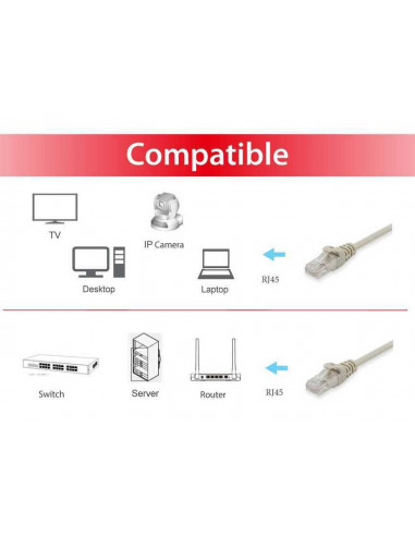 Equip 625412 cavo di rete Beige 3 m Cat6 U/UTP (UTP)