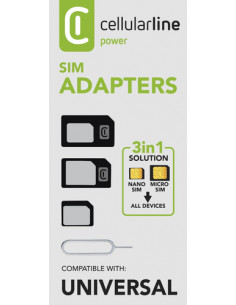 Cellularline Adapters Kit - Universal Kit di adattatori per micro SIM e nano SIM 2
