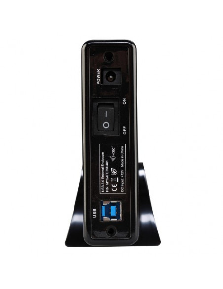 i-tec MYSAFE35U401 contenitore di unità di archiviazione Custodia per Disco Rigido (HDD) Nero, Metallico 3.5"