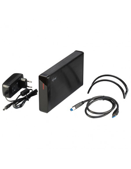 i-tec MYSAFE35U401 contenitore di unità di archiviazione Custodia per Disco Rigido (HDD) Nero, Metallico 3.5"