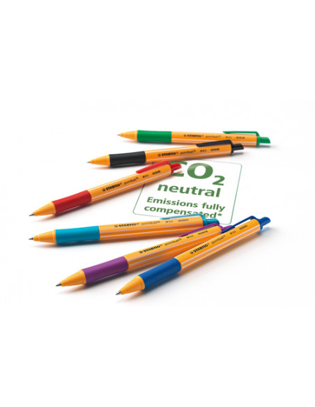 STABILO pointball Verde Penna a sfera retrattile a clip 1 pz