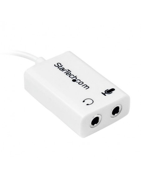 StarTech.com Adattatore auricolare / cuffie da 4 posizioni da 3,5 mm a 2 da 3 posizioni da 3,5 mm M/F - bianco