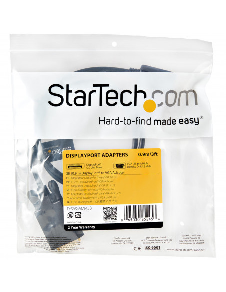 StarTech.com Cavo da DisplayPort a VGA da 1 m - Cavo adattatore da DisplayPort a VGA attivo - Video 1080p - Cavo monitor da DP a