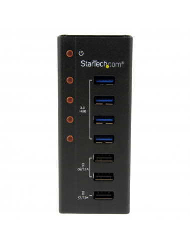 StarTech.com Hub USB 3.0 alimentato a 4 porte con 3 porte di ricarica USB dedicate (2 x 1A e 1 x 2A) - Box esterno in metallo pe