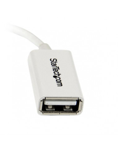 StarTech.com Cavo Adattatore micro USB a USB femmina OTG da viaggio 12cm M/F - Bianco
