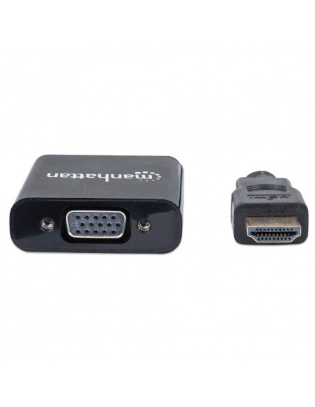Manhattan 151436 cavo e adattatore video 0,3 m HDMI tipo A (Standard) VGA (D-Sub) Nero