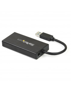 StarTech.com Hub USB 3.0 (5Gbps) a 3 porte portatile con NIC Gigabit Ethernet - In alluminio con cavo integrato 2