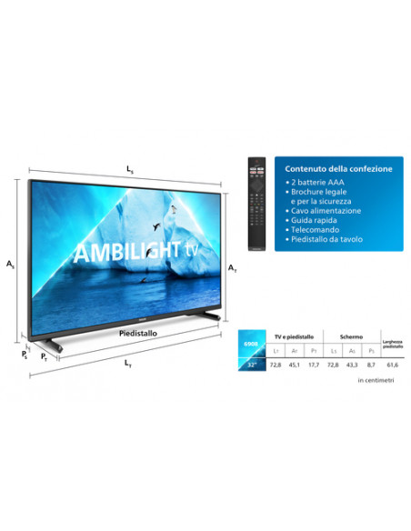 Philips LED 32PFS6908 TV Ambilight full HD