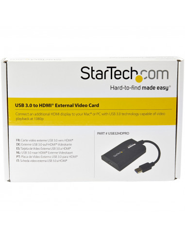StarTech.com Adattatore da USB 3.0 a HDMI - Certificato DisplayLink - 1080p (1920x1200) - Convertitore da USB Type-A a HDMI per 