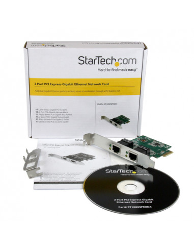 StarTech.com Adattatore Scheda di Rete Ethernet Gigabit PCI express PCIe NIC a 2 porte RJ45 da 1 Gbps