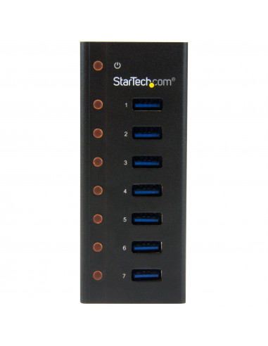 StarTech.com HUB USB 3.0 a 7 porte con case metallico - Perno e concentratore USB 3.0 desktop/montabile a parete