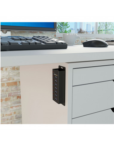 StarTech.com HUB USB 3.0 a 7 porte con case metallico - Perno e concentratore USB 3.0 desktop/montabile a parete