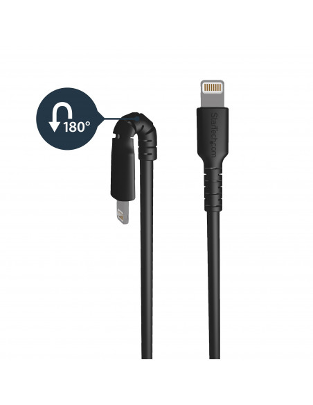 StarTech.com Cavo da USB-A a Lightening da 2m di colore nero - Robusto e resistente cavo di alimentazione/sincornizzazione in fi