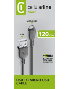 Cellularline Power Cable 120cm - MICRO USB Cavo MICRO USB per ricarica e trasferimento dati