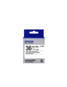 Epson Nastro fondo Standard Bianco per testo Nero 36/9 LK-7WBN