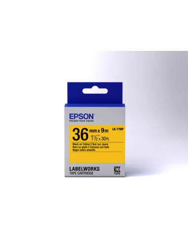 Epson Nastro fondo Pastello Giallo per testo Nero 36/9 LK-7YBP