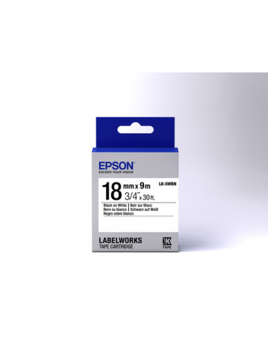 Epson Nastro fondo Standard Bianco per testo Nero 18/9 LK-5WBN