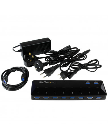 StarTech.com Hub USB 3.0 a 10 Porte di Ricarica e Sincronizzazione - 2 Porte x 1,5 Amp