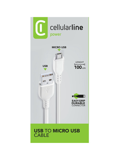 Cellularline USB Cable Color - Micro USB Cavo dati colorato e in materiale antigroviglio