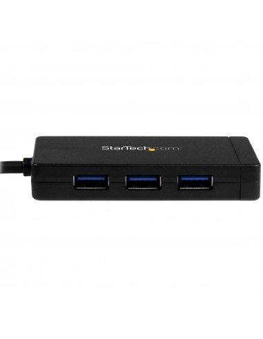 StarTech.com Hub USB 3.0 (5Gbps) a 3 porte con USB-C e Ethernet Gigabit - Include Adattatore di Alimentazione