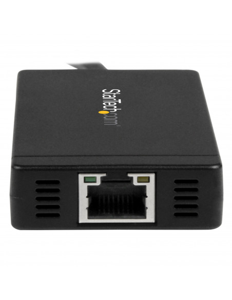 StarTech.com Hub USB 3.0 (5Gbps) a 3 porte con USB-C e Ethernet Gigabit - Include Adattatore di Alimentazione