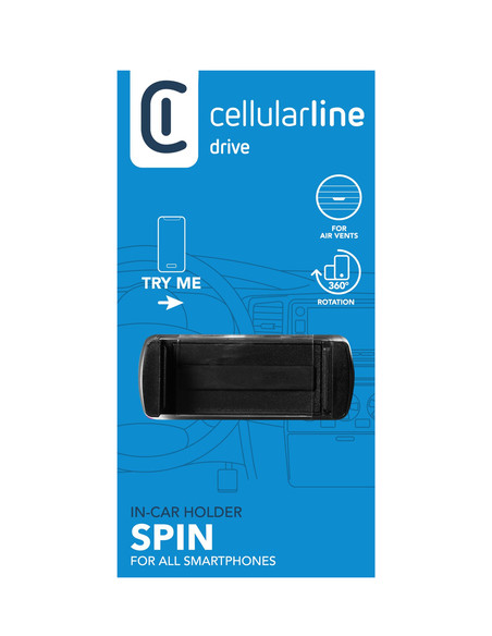 Cellularline Spin - Universal Supporto smartphone da auto per alette di aerazione
