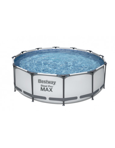 Bestway Steel Pro 56420 piscina fuori terra Piscina con bordi Piscina rotonda 10250 L Grigio, Bianco