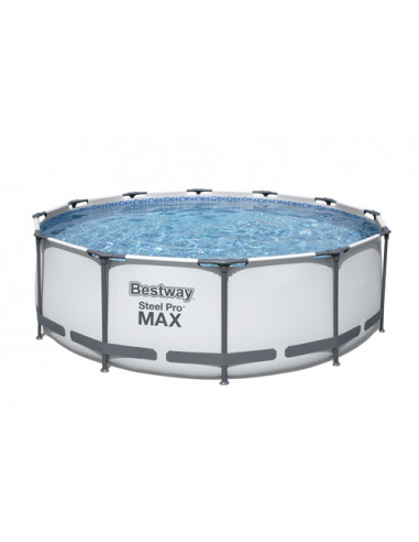 Bestway Steel Pro 56420 piscina fuori terra Piscina con bordi Piscina rotonda 10250 L Grigio, Bianco