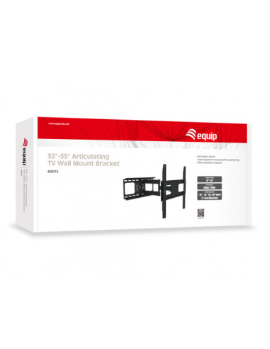 Equip 650315 Staffa di montaggio a parete per TV articolata da 32“ a 55”.