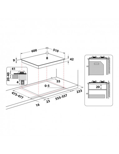 Hotpoint Ariston Piano cottura a gas FTGHL 641 D/IX/HA