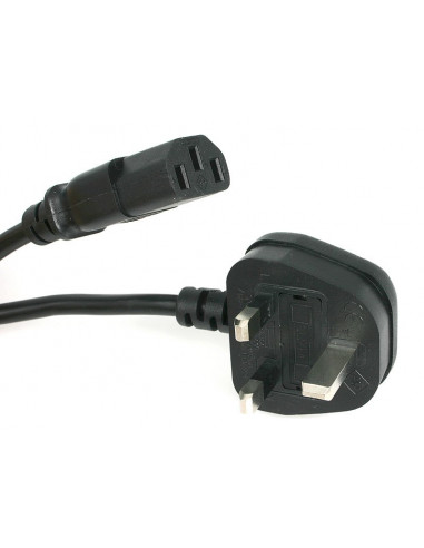 StarTech.com Cavo di alimentazione per PC da BS 1363 a C13 1m, Cavo di alimentazione AC del Regno Unito 18AWG, 10A 250V, cavo di