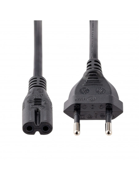 StarTech.com Cavo di Alimentazione CA da 2m, Spina EuroPlug a C7, 2.5A-250V, 18AWG, Cavo Elettrico di Ricambio con spina italian