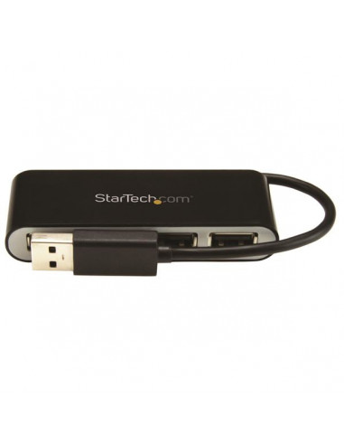 StarTech.com Hub USB 2.0 portatile a 4 porte con cavo integrato - Perno e Concentratore USB compatto - Mini Hub USB2.0