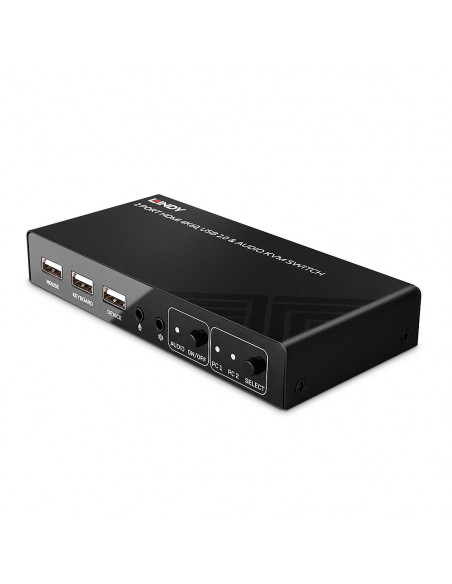 Lindy 32809 switch per keyboard-video-mouse (kvm) Nero