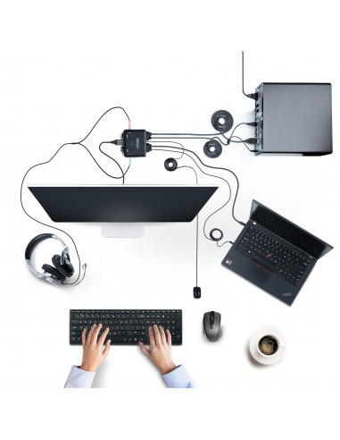 StarTech.com C2-H46-UAC-CBL-KVM switch per keyboard-video-mouse (kvm) Nero