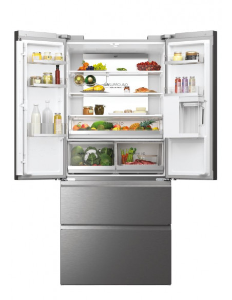 Haier FD 83 Serie 7 HFW7819EWMP frigorifero side-by-side Libera installazione 537 L E Platino, Acciaio inox
