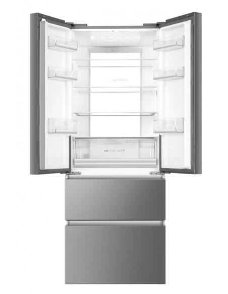 Haier HB17FPAAA frigorifero side-by-side Libera installazione 446 L E Platino, Acciaio inox