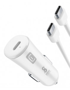 Cellularline Super Fast Car Power Kit 25W - USB-C to USB-C - Samsung Caricabatterie da auto USB-C Super Fast Charge 25W con cavo