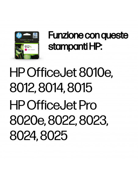 HP Cartuccia di inchiostro magenta originale 912XL ad alta capacità