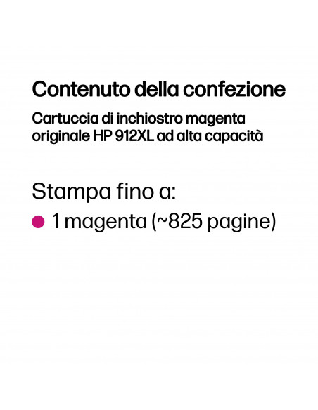 HP Cartuccia di inchiostro magenta originale 912XL ad alta capacità