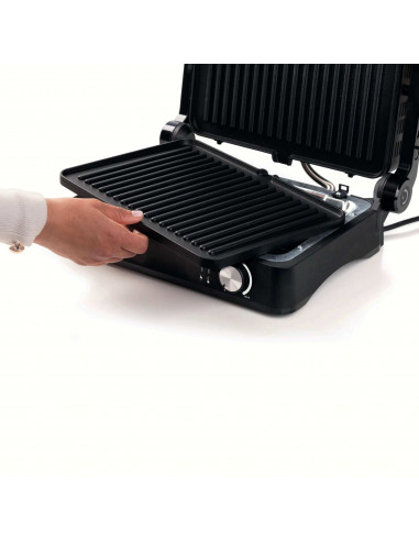 Ariete 1934 MetalGrill 3in1, Griglia elettrica per grigliate miste, 2000W, 3 modalità di cottura, Piastre antiaderenti, Silver/